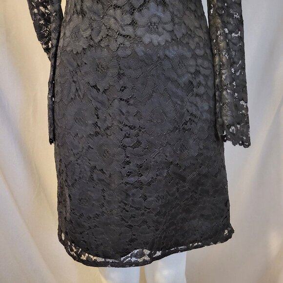 Express Lace Dress, Black, Size Extra Small, Long Sleeve, Knee Length, NWT - Picture 3 of 7